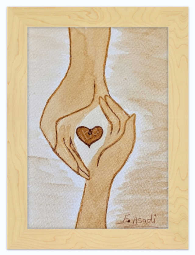 Love and Care - Coffee Painting